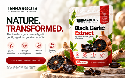 TERRAROOTS™ Black Garlic Extract | Heart & Circulatory Support | 60 Softgels
