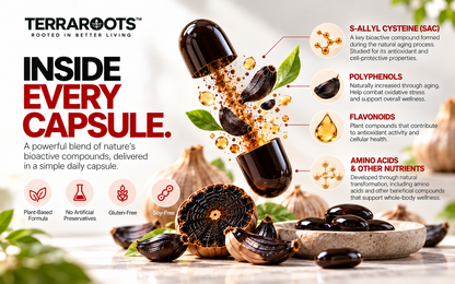 TERRAROOTS™ Black Garlic Extract | Heart & Circulatory Support | 60 Softgels
