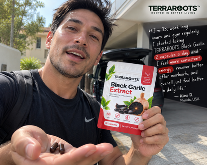 TERRAROOTS™ Black Garlic Extract | Heart & Circulatory Support | 60 Softgels